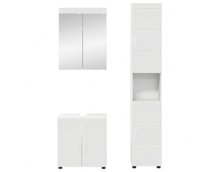 Sonata H Комплект мебели за баня с рафт TULUM Бяло Инженерно дърво