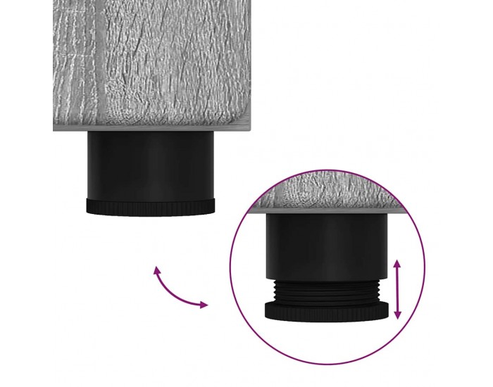 Sonata H Комплект мебели за баня с рафт TULUM Сив Сонома Инженерно дърво