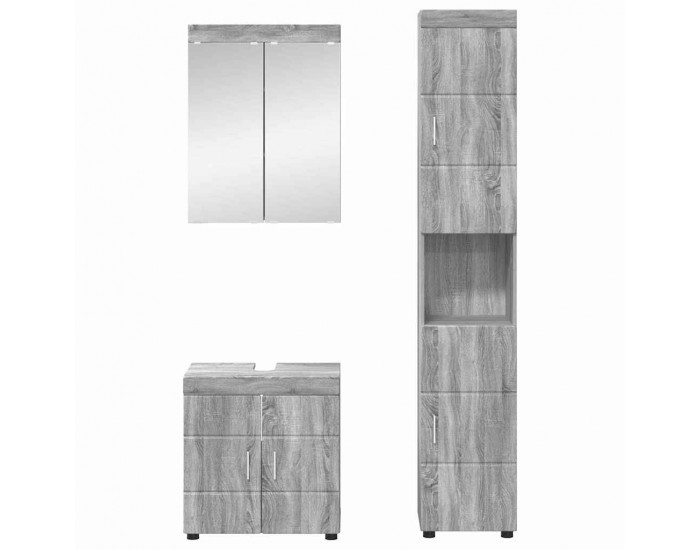 Sonata H Комплект мебели за баня с рафт TULUM Сив Сонома Инженерно дърво