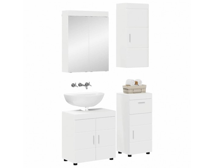 Sonata H Комплект мебели за баня с чекмедже TULUM Бяло Инженерно дърво