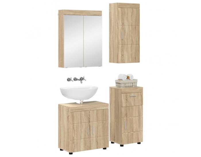 Sonata H Комплект мебели за баня с рафт TULUM Сонома дъб Инженерно дърво
