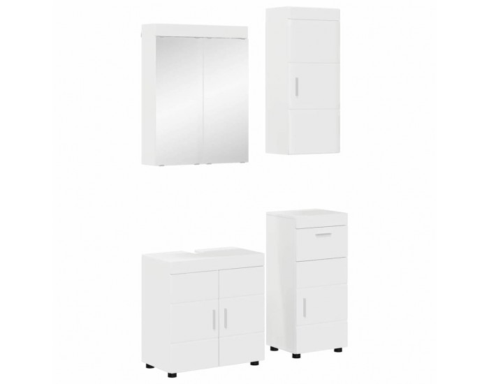 Sonata H Комплект мебели за баня TULUM Лъскаво бяло Инженерно дърво