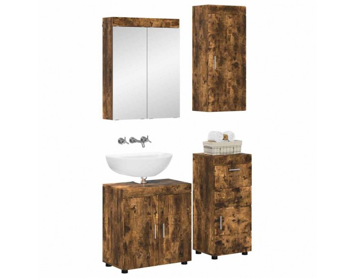 Sonata H Комплект мебели за баня с рафт TULUM Димян дъб Инженерно дърво