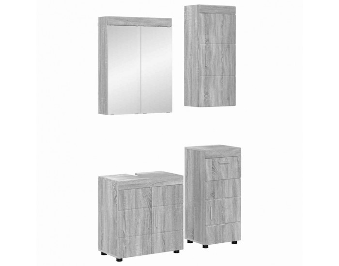 Sonata H Комплект мебели за баня с рафт TULUM Сив Сонома Инженерно дърво