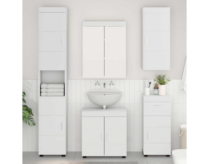 Sonata H Комплект мебели за баня с чекмедже TULUM Бяло Инженерно дърво