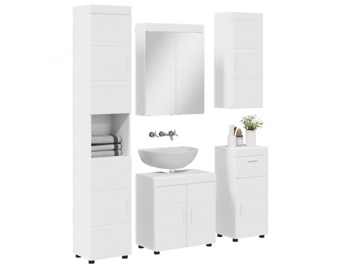 Sonata H Комплект мебели за баня с чекмедже TULUM Бяло Инженерно дърво