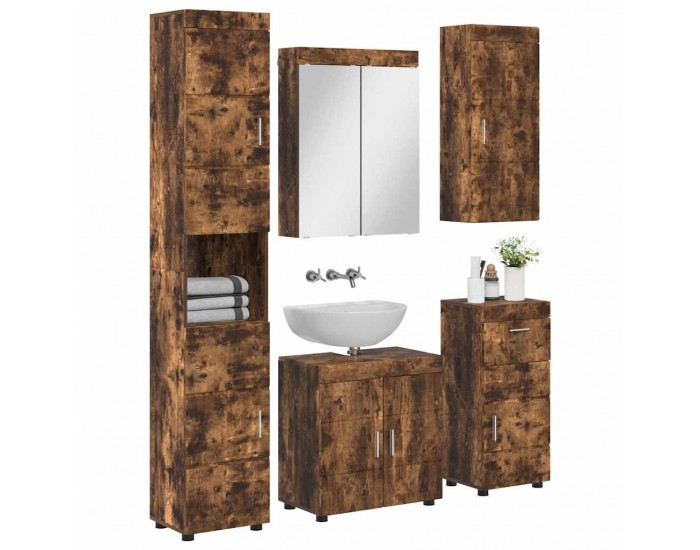 Sonata H Комплект мебели за баня с рафт TULUM Димян дъб Инженерно дърво