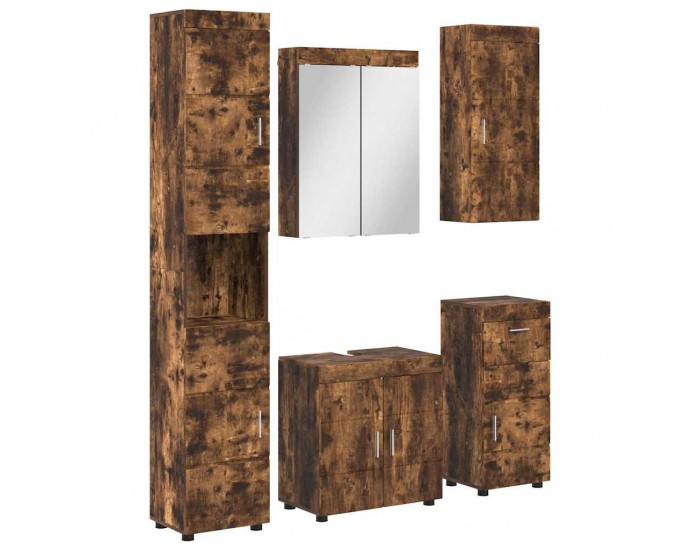 Sonata H Комплект мебели за баня с рафт TULUM Димян дъб Инженерно дърво