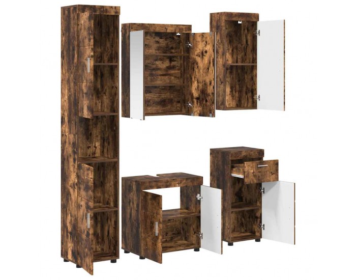 Sonata H Комплект мебели за баня с рафт TULUM Димян дъб Инженерно дърво