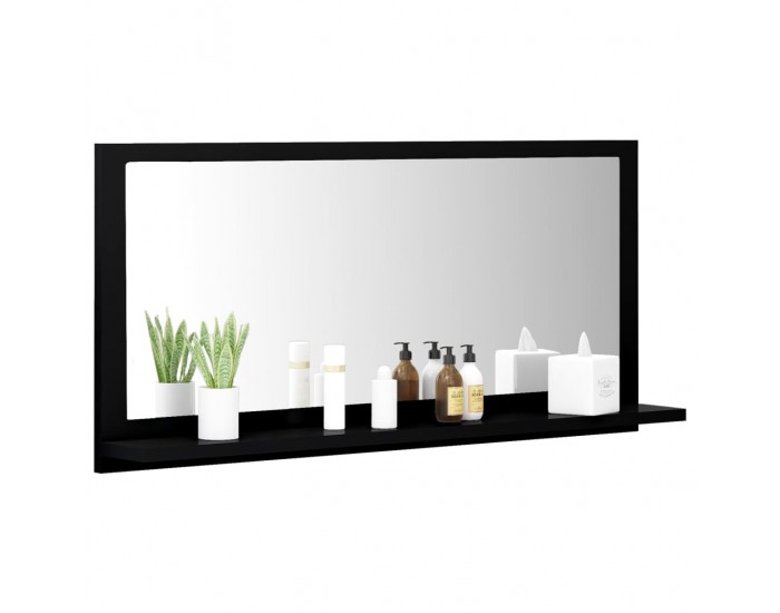 Sonata H Огледало за баня, черно, 80x10,5x37 см, ПДЧ