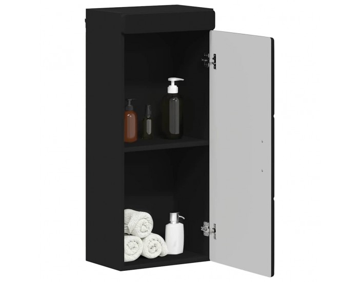 Sonata H Банен стенен шкаф TULUM Черно 37 x 24,5 x 86 см Инженерно дърво