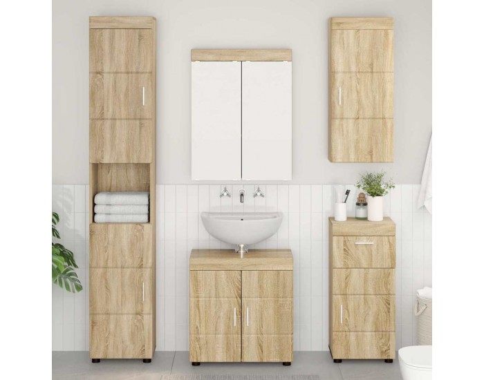 Sonata H Банен стенен шкаф с рафт TULUM Сонома дъб 37 x 24,5 x 86 см