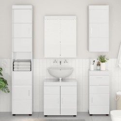 Sonata H Банен стенен шкаф с рафт TULUM Лъскаво бяло 37 x 24,5 x 86 см - Шкафове за баня