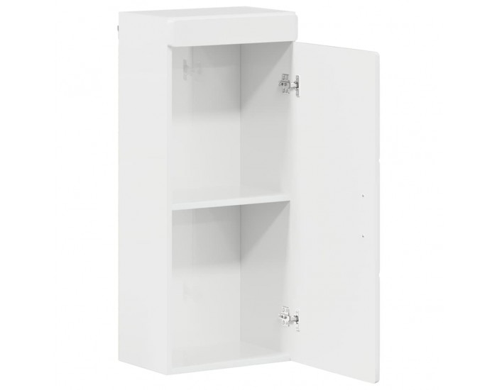 Sonata H Банен стенен шкаф с рафт TULUM Лъскаво бяло 37 x 24,5 x 86 см