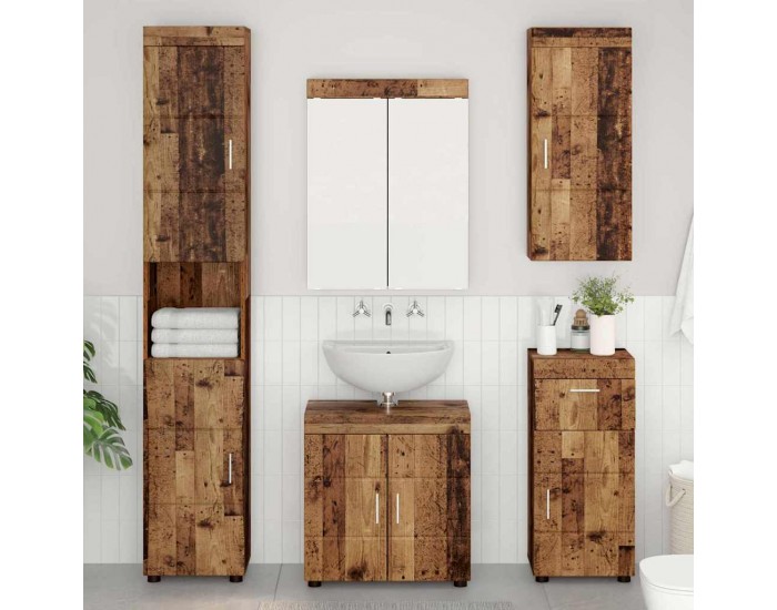 Sonata H Банен стенен шкаф с рафт TULUM Старо дърво 37 x 24,5 x 86 см