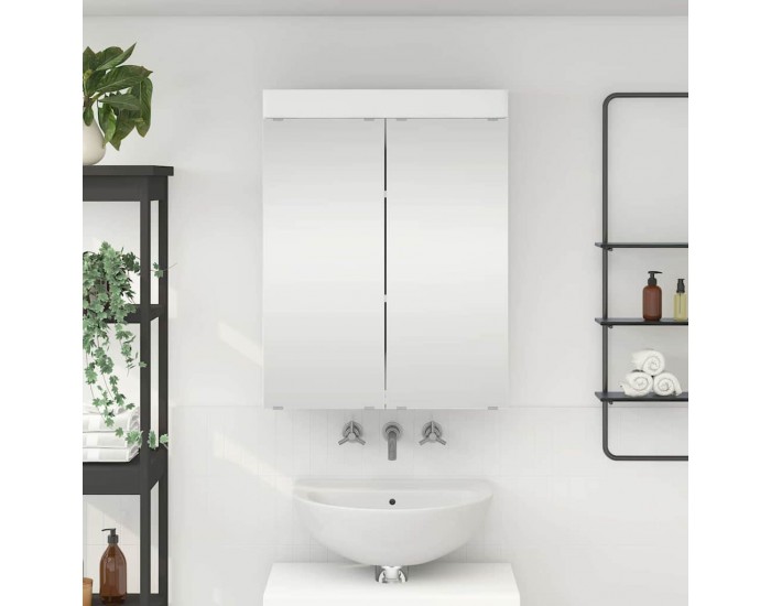 Sonata H Шкаф с огледало за баня с рафт TULUM Бяло 60 x 16,5 x 78 см