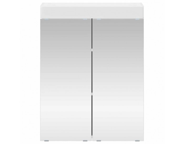 Sonata H Шкаф с огледало за баня с рафт TULUM Бяло 60 x 16,5 x 78 см