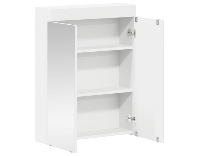 Sonata H Шкаф с огледало за баня с рафт TULUM Бяло 60 x 16,5 x 78 см