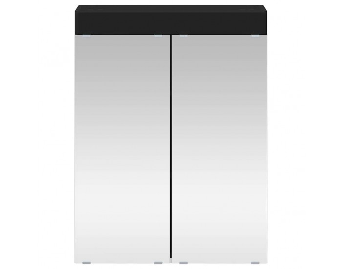 Sonata H Шкаф с огледало за баня с рафт TULUM Черно 60 x 16,5 x 78 см