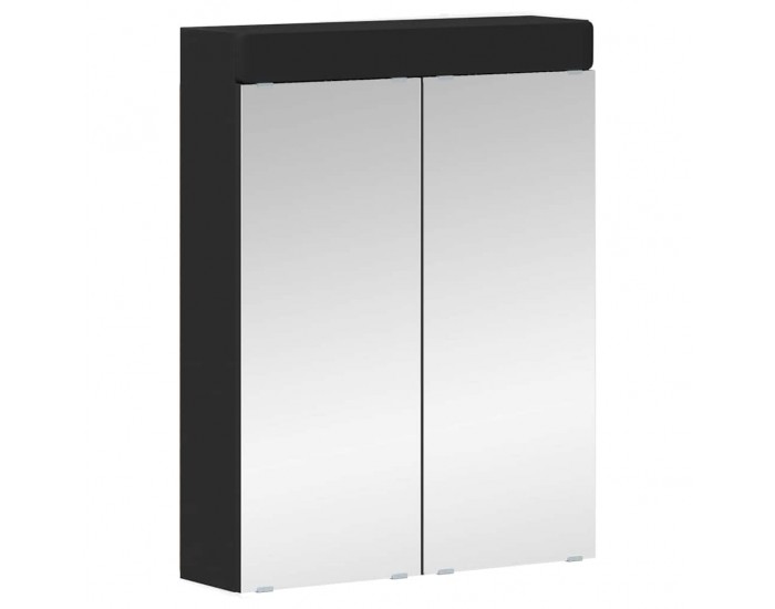 Sonata H Шкаф с огледало за баня с рафт TULUM Черно 60 x 16,5 x 78 см