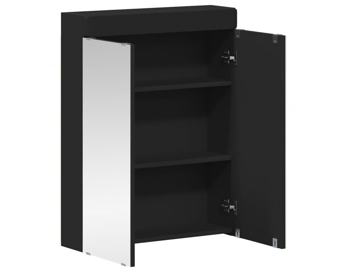 Sonata H Шкаф с огледало за баня с рафт TULUM Черно 60 x 16,5 x 78 см