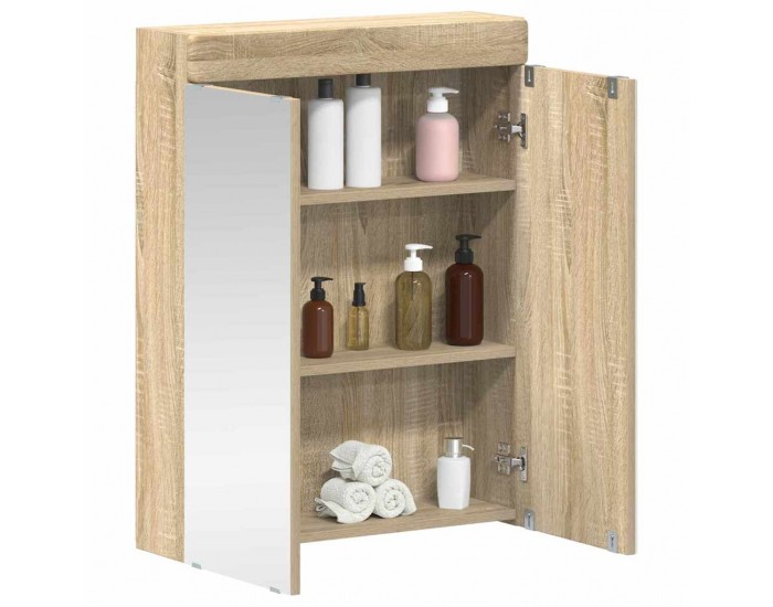 Sonata H Шкаф с огледало за баня TULUM Сонома дъб 60 x 16,5 x 78 см