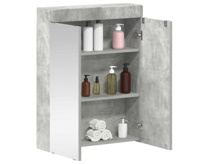 Sonata H Шкаф с огледало за баня TULUM Циментено сиво 60 x 16,5 x 78 см