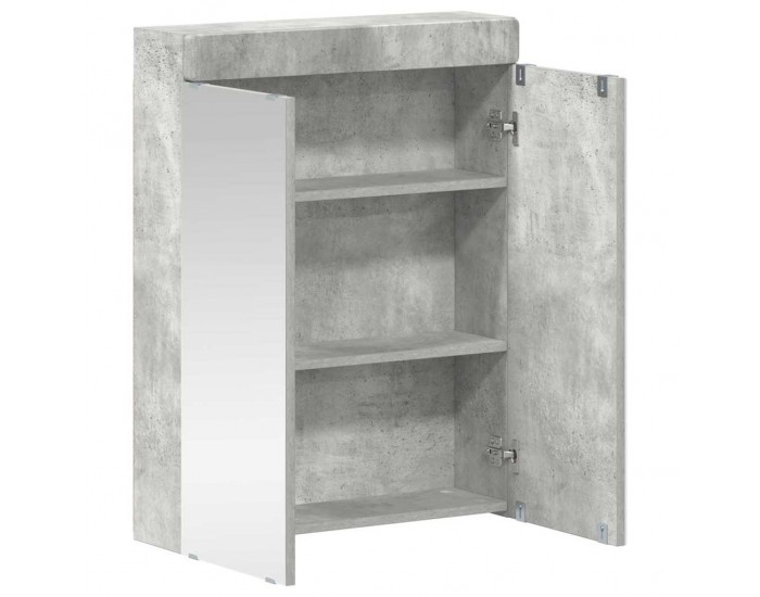 Sonata H Шкаф с огледало за баня TULUM Циментено сиво 60 x 16,5 x 78 см