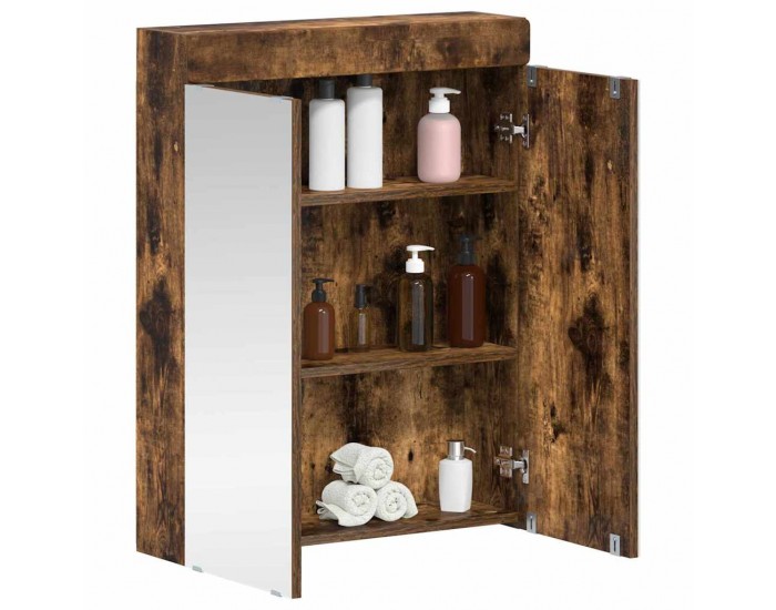Sonata H Шкаф с огледало за баня TULUM Димян дъб 60 x 16,5 x 78 см