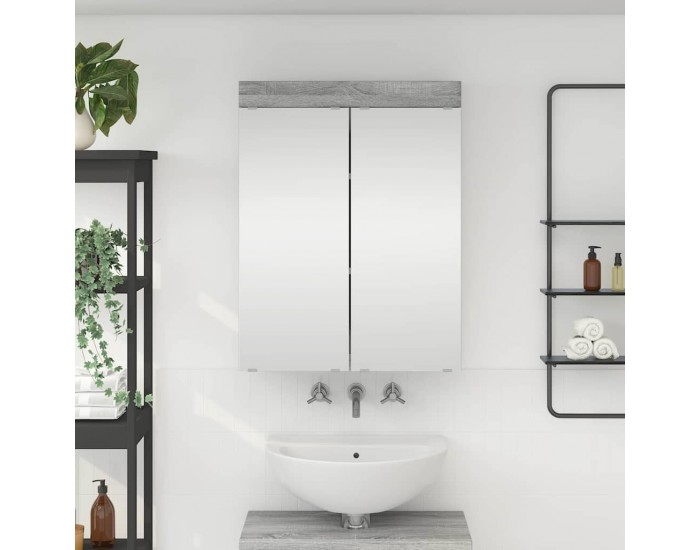 Sonata H Шкаф с огледало за баня TULUM Сив Сонома 60 x 16,5 x 78 см