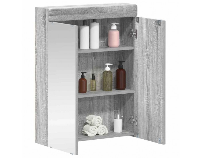 Sonata H Шкаф с огледало за баня TULUM Сив Сонома 60 x 16,5 x 78 см