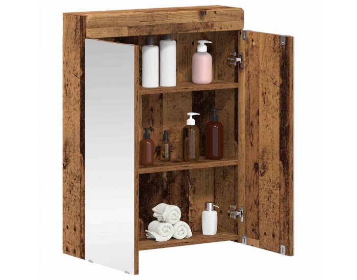 Sonata H Шкаф с огледало за баня TULUM Старо дърво 60 x 16,5 x 78 см