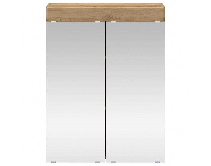 Sonata H Шкаф с огледало за баня с рафт TULUM Дъб 60 x 16,5 x 78 см