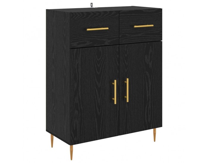 Sonata H Висок шкаф с чекмедже 2 pcs Черния дъб Инженерно дърво