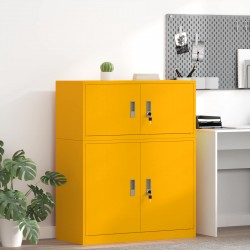 Sonata H Шкаф за съхранение Горчично жълто 90 x 40 x 40 см Стомана - Шкафове, Витрини, Модулни секции