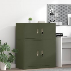 Sonata H Шкаф за съхранение Маслинено зелено 90 x 40 x 40 см Стомана - Шкафове, Витрини, Модулни секции