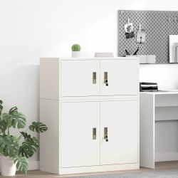 Sonata H Шкаф за съхранение Бял 90 x 40 x 40 см Стомана - Шкафове, Витрини, Модулни секции