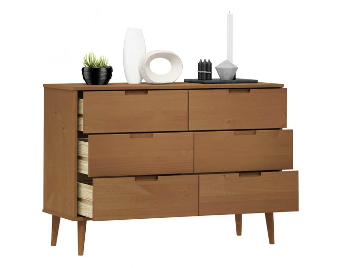 Sonata H Шкаф с чекмеджета MOLDE, кафяв, 113x40x80 см, бор масив