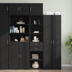 Sonata H Тесен шкаф за съхранение черен 45x42,5x225 см инженерно дърво - Шкафове, Витрини, Модулни секции