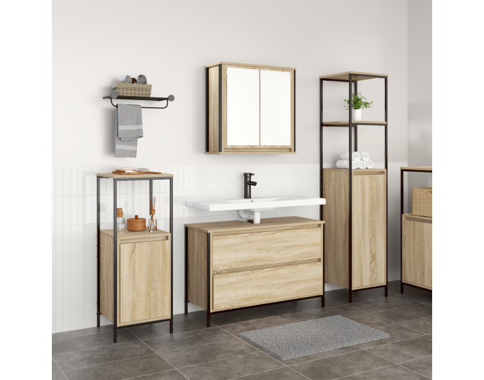 Sonata H 3 частен комплект мебели за баня от инженерна дървесина Сонома