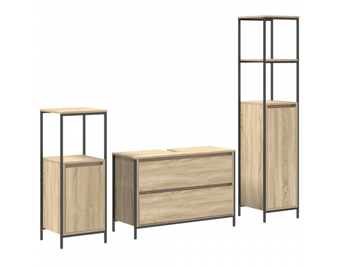 Sonata H 3 частен комплект мебели за баня от инженерна дървесина Сонома