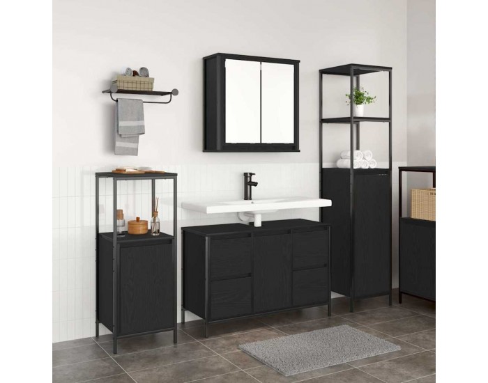 Sonata H Комплект мебели за баня с рафт 3 pcs Черен дъб 36 x 35 x 165 см