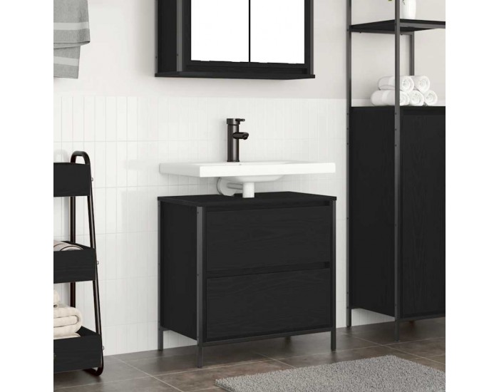 Sonata H Шкаф за баня с чекмеджета Черен дъб 60x34,5x60 cm