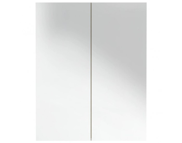 Sonata H Шкаф с огледало за баня, 60x15x75 см, МДФ, бяло и дъб