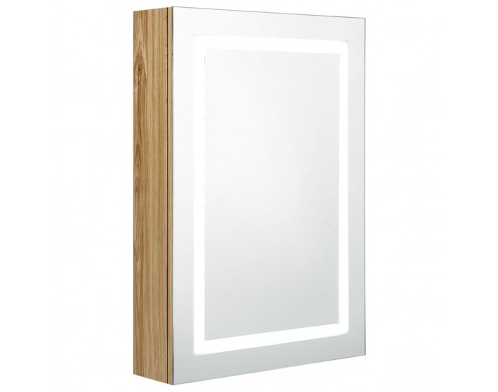 Sonata H LED шкаф с огледало за баня, цвят дъб, 50x13x70 см