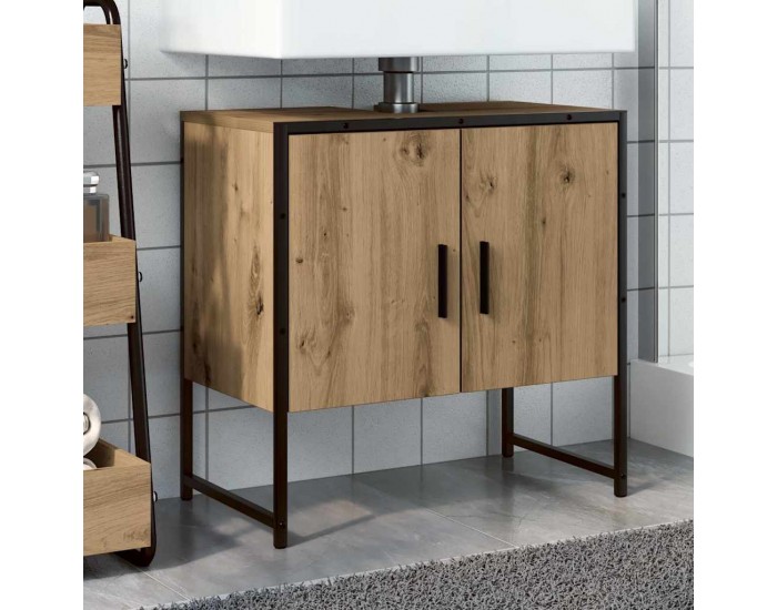 Sonata H Шкаф за мивка за баня, дъб артизан, 60x33x60см, инженерно дърво