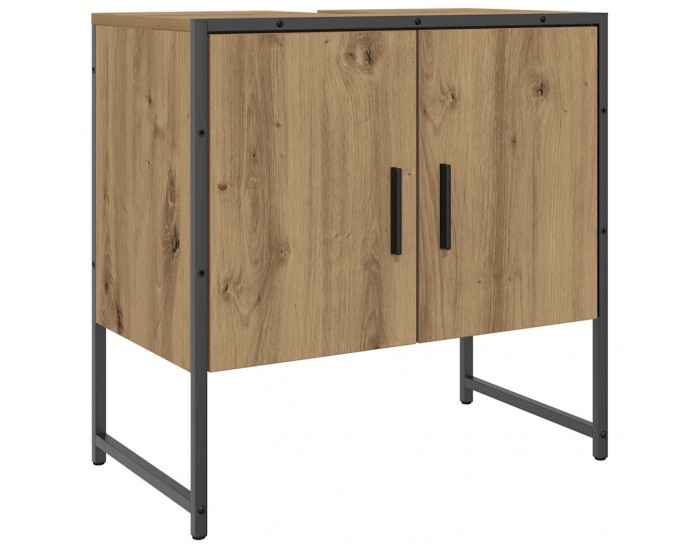 Sonata H Шкаф за мивка за баня, дъб артизан, 60x33x60см, инженерно дърво