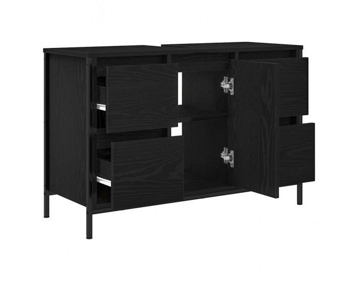 Sonata H Шкаф за мивка с чекмеджета Черен дъб 90x34,5x60 cm