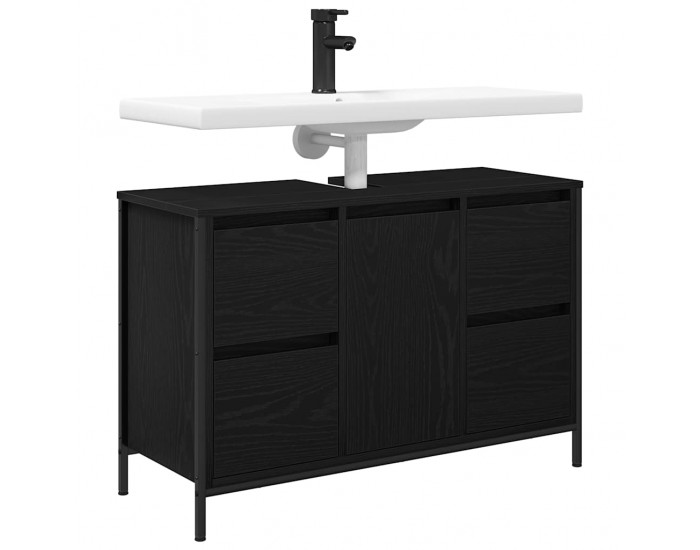 Sonata H Шкаф за мивка с чекмеджета Черен дъб 90x34,5x60 cm