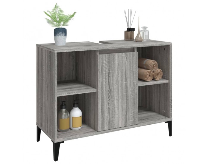 Sonata H Шкаф за мивка, сив сонома, 80x33x60 см, инженерно дърво